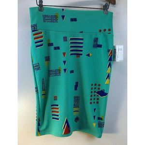 LuLaRoe Cassie Skirt Geometric Print Pencil Skirt Fitted Waistband Medium S38‎